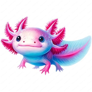 Süße Axolotl Clipart | Entzückendes Axolotl Clipart Bundle | 10 hochwertige Designs | Kunst im Wasser | Drucksachen | Kommerzielle Nutzung