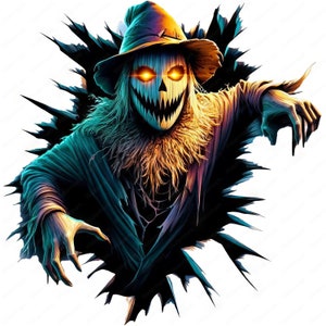 Grauenvolle Vogelscheuche Clipart Bundle: Halloween Kunst (digitaler Download)