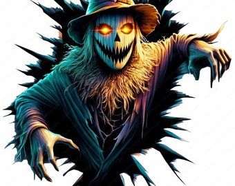 Horrifying Scarecrow Clipart Bundle: Halloween Art (Digital Download)