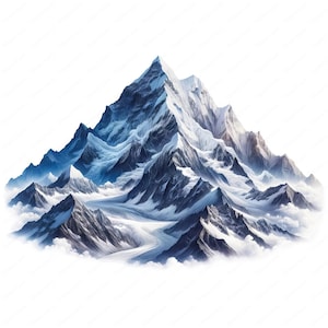 Snow Mountain Clipart Bundle: Winter Landscape Art (Digital Download)