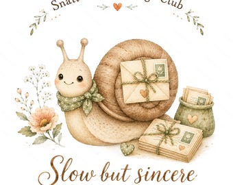 Snail Mail Feelings Clipart Bundle, Cozy Animals, Letters, Envelopes (Commercial Use)