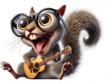 Paquete de imágenes prediseñadas de ardillas juguetonas: 10 diseños de animales (descarga digital)