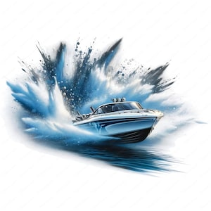 Schnellboot Clipart | Schnellboot Clipart Bundle | 10 hochwertige Designs | Watercraft Kunst | Drucksachen | Kommerzielle Nutzung