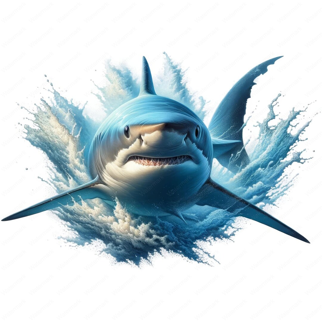 Majestic Shark Clipart Powerful 3D Shark Clipart Bundle 10 High-quality ...