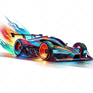 Sci-Fi Rennsport Clipart | Futuristisches Racing Clipart | 10 hochwertige Designs | Weltraumrennen Kunst | Drucksachen | Kommerzielle Nutzung