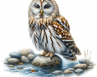 Ural Owl Clipart | High-Quality Bird Designs (Digital Prints)