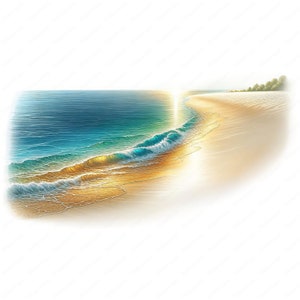 Strand Clipart | Lebendige Strand Clipart Bundle | 10 hochwertige Designs | Küsten Kunst | Drucksachen | Kommerzielle Nutzung