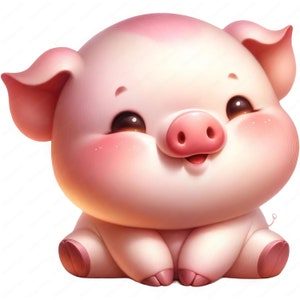 Clipart de cerdito bebé / Paquete de imágenes de cerditos adorables y encantadores / 10 diseños de alta calidad / Arte infantil / Imprimibles / Uso comercial