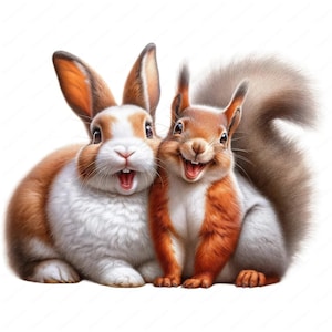 Clipart Amici Animali / Pacchetto Clipart Amici Animali Carini / 10 Design di Alta Qualità / Arte della Fauna Selvatica / Stampabili / Uso Commerciale