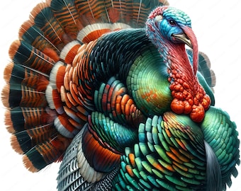 Festive Turkey Clipart Bundle | Thanksgiving Art (Digital Download)
