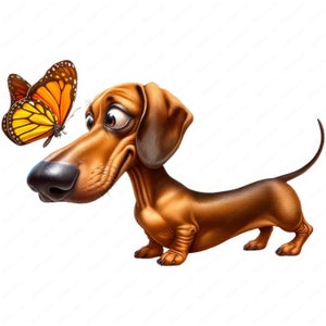 Funny Dachshund Clipart | Humorous Funny Dachshund Clipart Bundle | 10 High-Quality Designs | Dog Art | Printables | Commercial Use