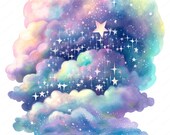Starry Night Clipart Bundle: Dreamy Celestial Art (Digital Download)