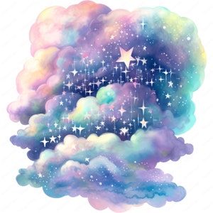 Sterrennacht-clipart | Dromerige sterrennacht clipartbundel | 10 hoogwaardige ontwerpen | Hemelse kunst | Afdrukbare items | Commercieel gebruik