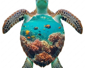Clipart tartaruga marina / Pacchetto PNG e JPG / 10 design / Download immediato / Uso commerciale