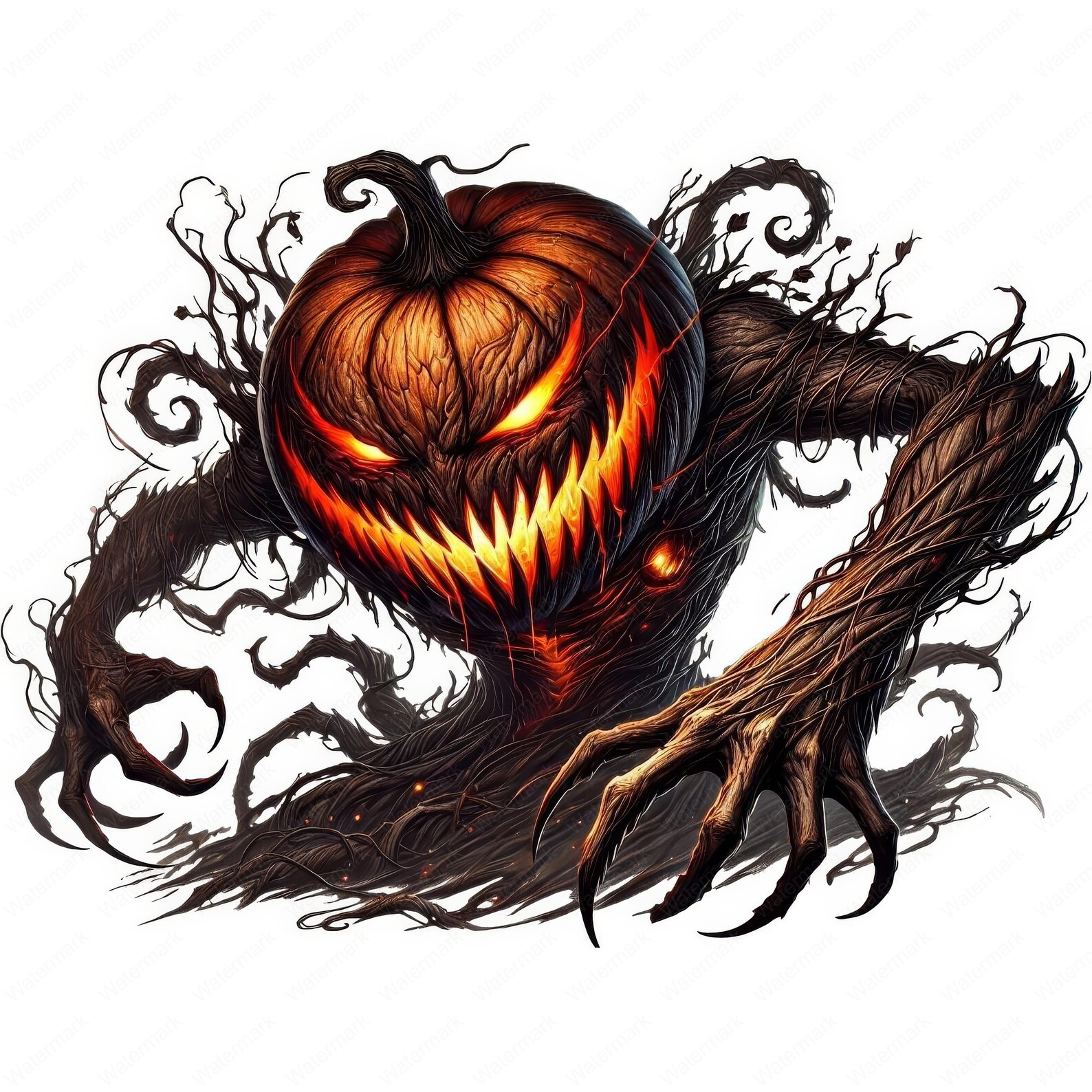 Spooky Pumpkin Clipart Bundle: Halloween Art, Commercial Use (digital ...