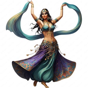 Clipart Danse arabe | Lot de cliparts danseuse élégante | 10 modèles de haute qualité | Art de ballet Casse-Noisette | Imprimables | Utilisation commerciale