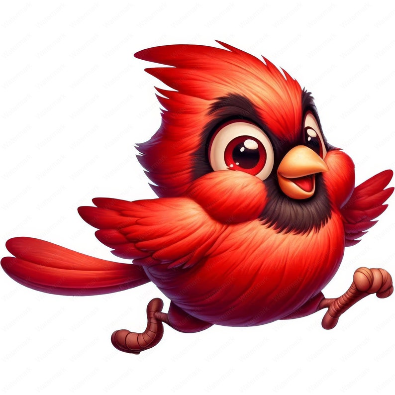 Funny Cardinal Clipart Bundle | Cute Bird Designs (digital Download) - Etsy
