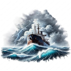 Clipart di trasporto oceanico / Clipart di trasporto marittimo / 10 design di alta qualità / Arte del trasporto marittimo / Materiali stampabili / Uso commerciale