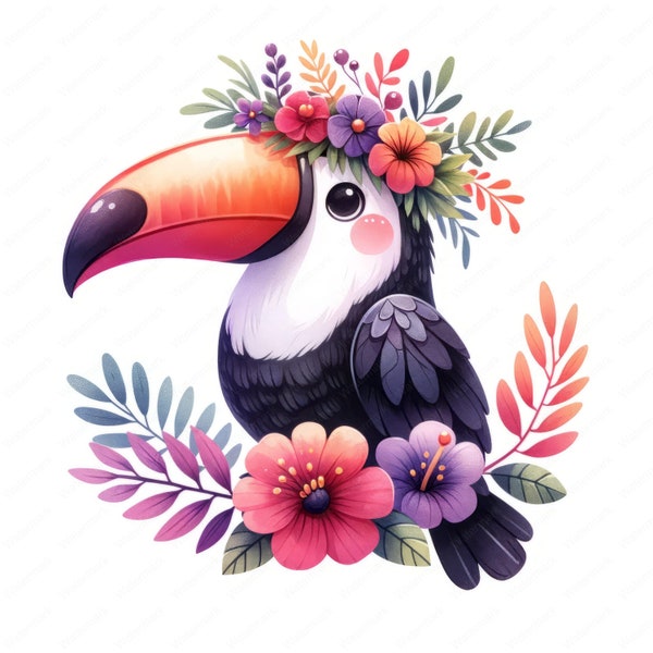 Cute Toucan Clipart | Clipart Bundle | 10 High-Quality Images | Nursery Decor | Paper Craft | Apparel | Digital Prints | Commercial Use