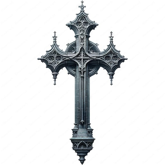 十字架（ゴシッククロス）レリーフ彫刻　アンティークブラック 十字架（ゴシッククロス）レリーフ彫刻 アンティークブラック