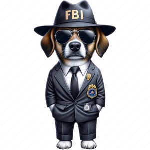 FBI Dog Clipart | Alert FBI Dog Clipart Bundle | 10 High-Quality Designs | Detective Art | Printables | Commercial Use
