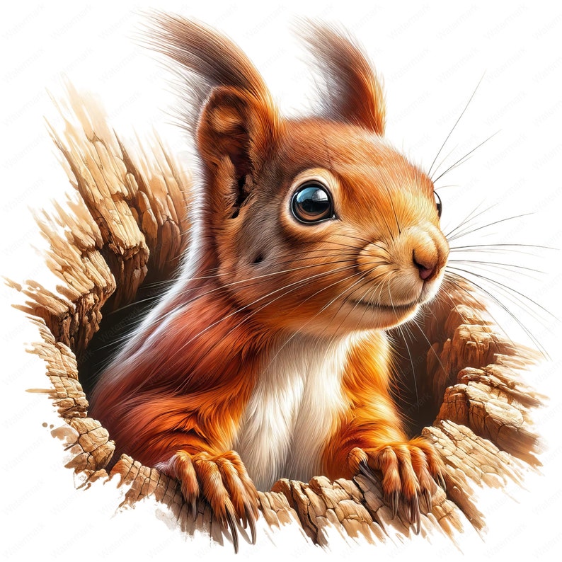 Enigmatic Squirrel Clipart Bundle: Forest Animal Art (Digital Download) image 1