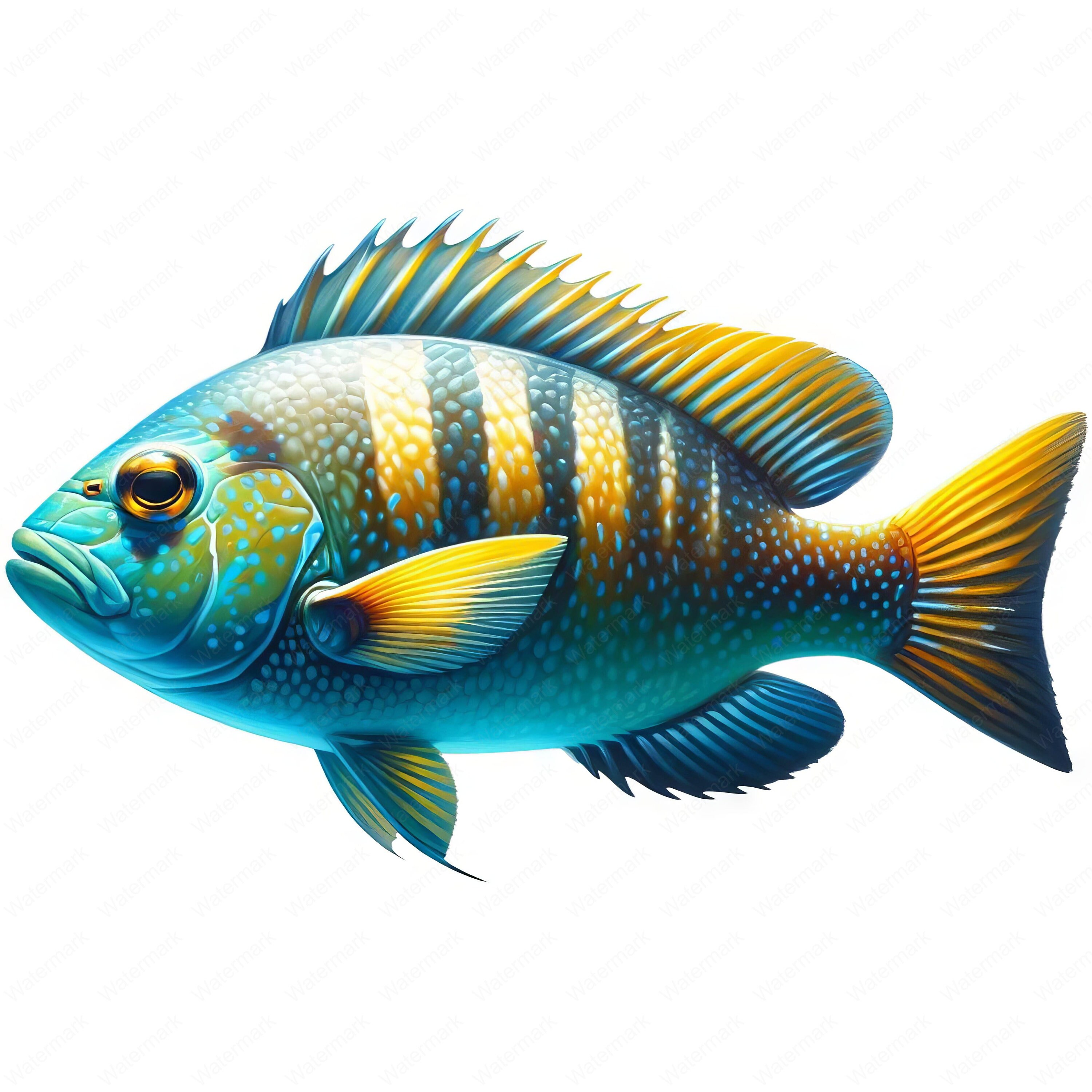 Vibrant Ocean Fish Clipart | Marine Art Printables (digital Download ...