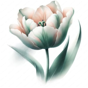 Elegant tulpan clipart-paket: Raffinerad blomsterkonst (digital nedladdning) bild 7