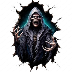 Enraged Necromancer Clipart Bundle: Dark Fantasy Art (Digital Download)
