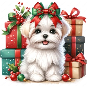 Hund Hund Clipart | Clipart Bundle 04 | 10 festliche Designs | Urlaub Kunst | Basteln | Digitale Drucke | Kommerzielle Nutzung