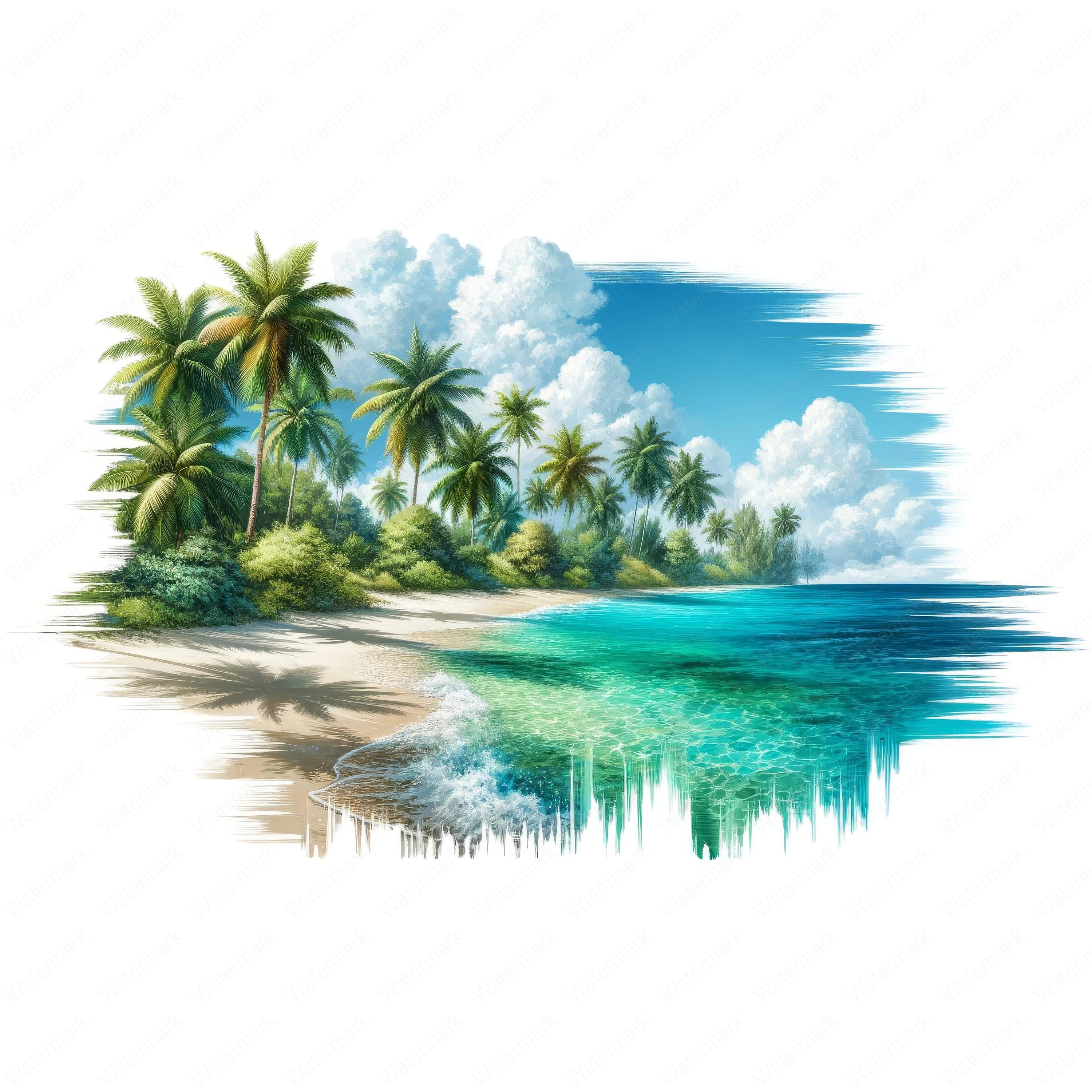 Vivid Summer Beach Clipart Bundle | Tropical Art (digital Download) - Etsy