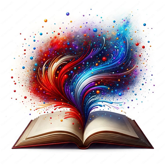 colorful open book clip art