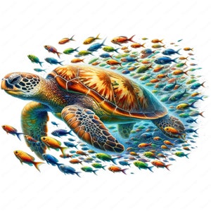 Sea Turtle Clipart | Charming Sea Turtle Clipart Bundle | 10 High-Quality Designs | Ocean Life Art | Printables | Commercial Use