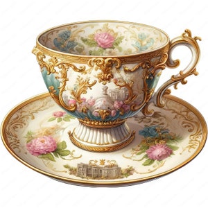 Clipart tasse de thé | Lot de cliparts délicates tasses à thé | 10 modèles de haute qualité | Art du thé | Imprimables | Utilisation commerciale