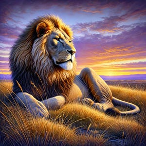 Clipart leone / Carta digitale leone maestoso / Disegni di fauna selvatica regale / Arte versatile / Per uso commerciale e personale