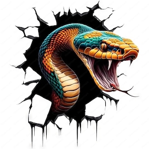 Snake Clipart | Pacote de clipart de cobra 3D realista 01 | 10 designs de alta qualidade | Arte de réptil | Imprimíveis | Uso comercial