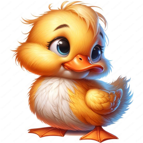 Cute Duck Clipart | Adorable Cute Duck Clipart Bundle | 10 High-Quality Designs | Waterfowl Art | Printables | Commercial Use