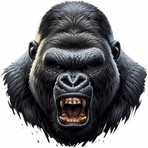 Angry Gorilla Clipart Fierce Angry Gorilla Clipart Bundle 10 High ...