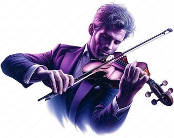 Violinist Clipart Bundle | Male Musician Art (digital Download