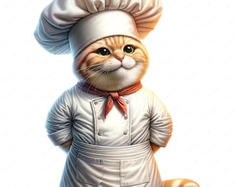 Cat Chef Clipart Bundle | Kitchen Art Printables (Digital Download)