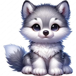 Charmante wolf-clipart | Schattige wolf clipartbundel | 10 hoogwaardige ontwerpen | Kwekerij natuurkunst | Afdrukbare items | Commercieel gebruik