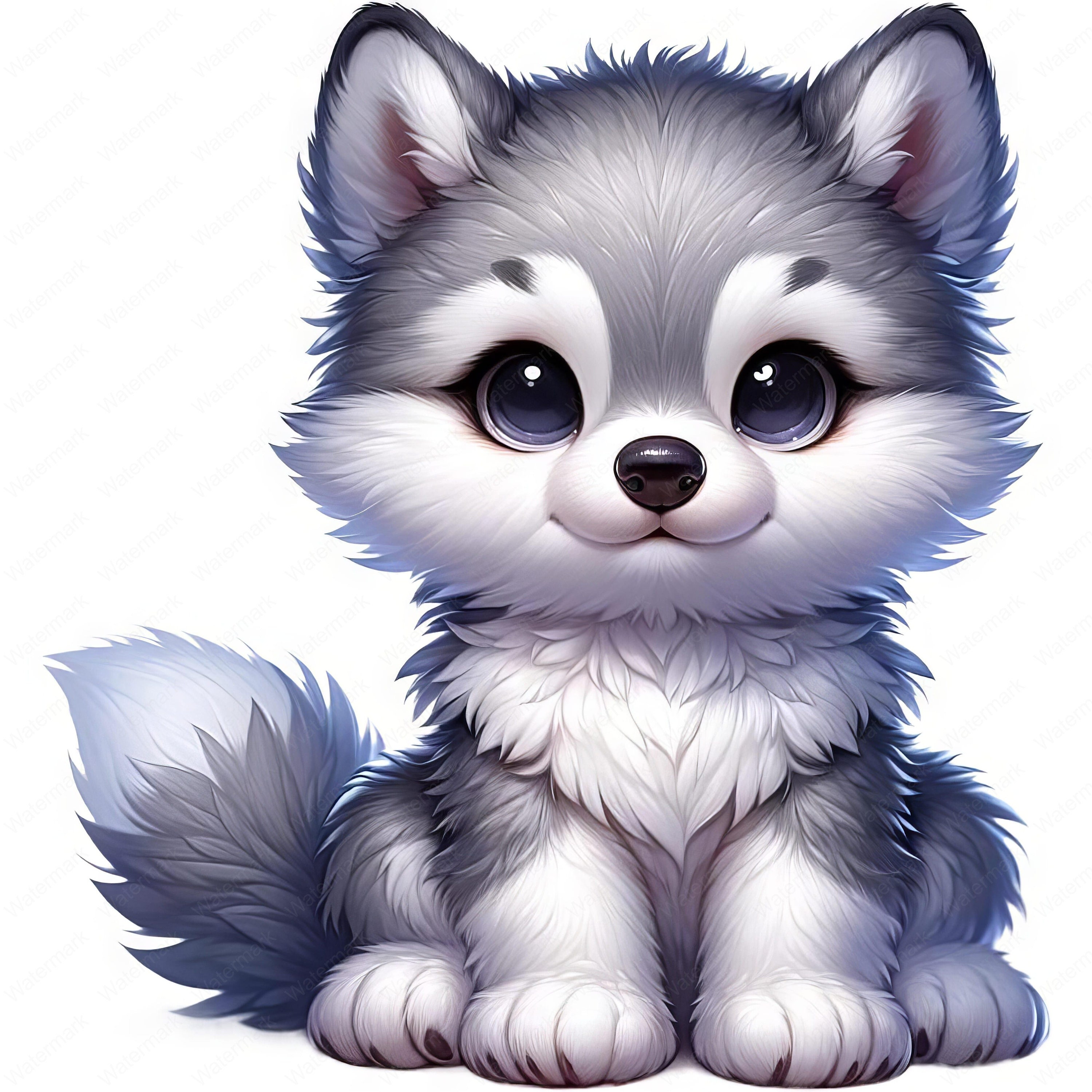 Cartoon wolf drawing - Etsy Nederland, حجم الصورة 3000x3000