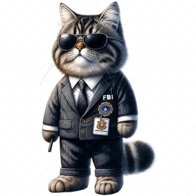 FBI Cat Clipart Bundle | Sleek Mystery Art (digital Download) - Etsy