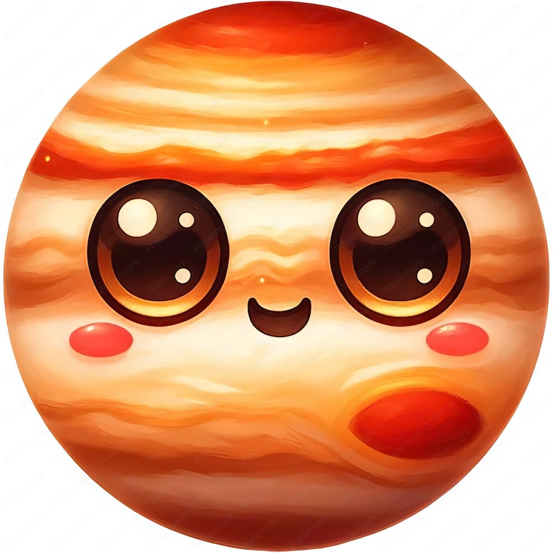 Cartoon Jupiter Clipart Bundle | Space Art Printables (digital Download ...