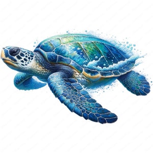 Clipart lederschildpad | Lederrug zeeschildpad clipartbundel | 10 hoogwaardige ontwerpen | Kunst onderwaterleven | Afdrukbare items | Commercieel gebruik