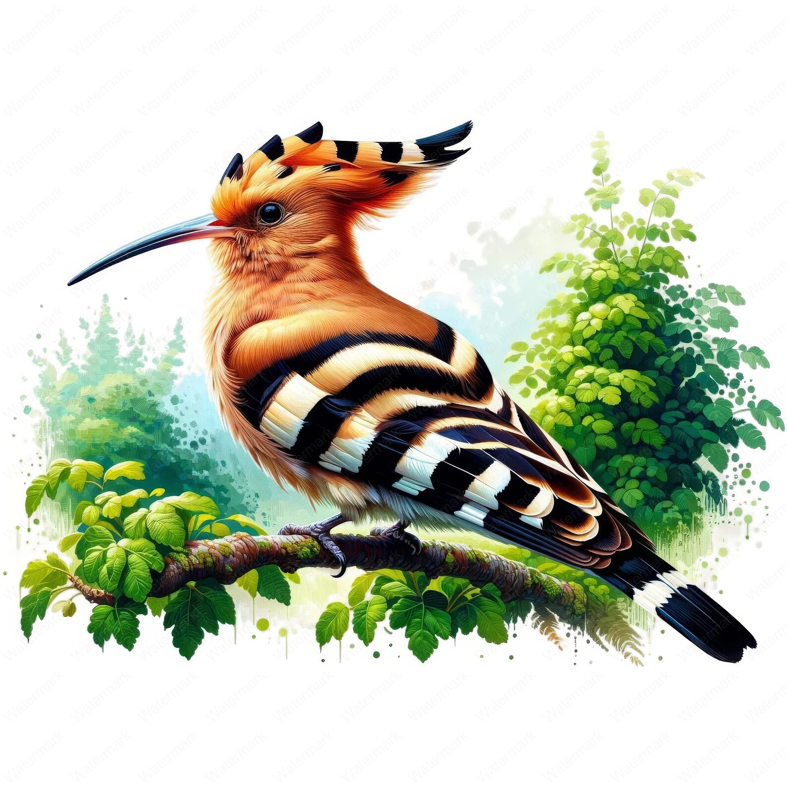 Hoopoe Bird Clipart Realistic Hoopoe Bird Clipart Bundle 10 High ...
