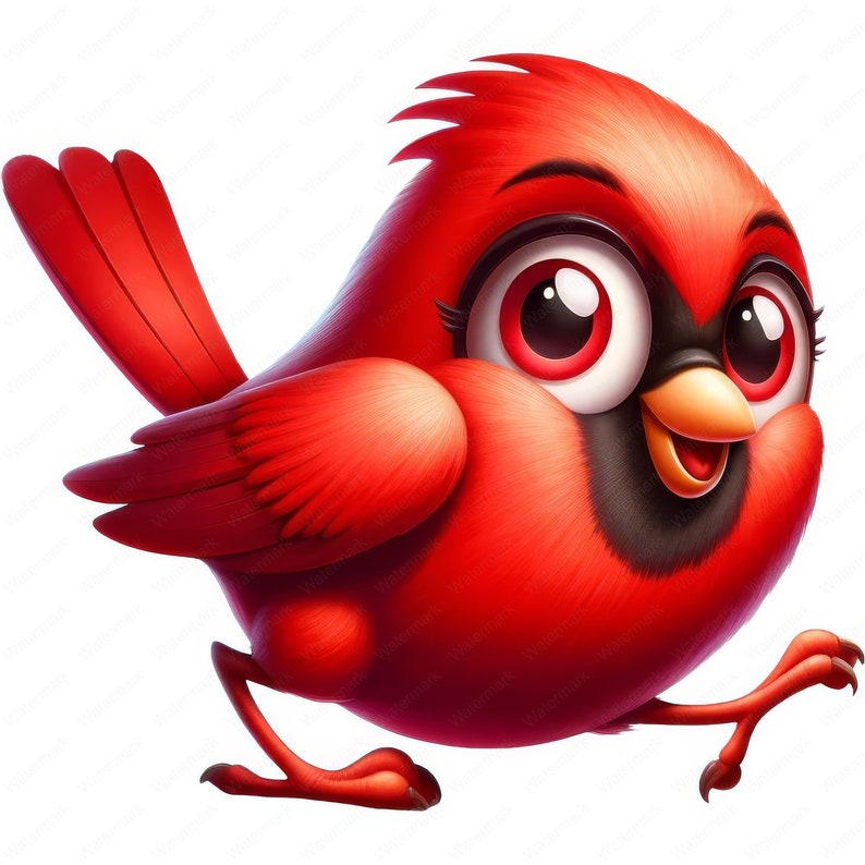 Funny Cardinal Clipart Bundle | Cute Bird Designs (digital Download) - Etsy
