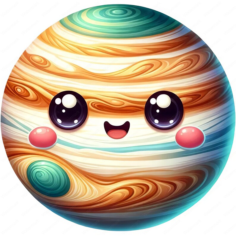 Cartoon Jupiter Clipart Bundle | Space Art Printables (digital Download ...