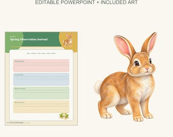 Spring Garden Classroom Journal Creator Kit, Editable PowerPoint, Plant Activity Printables (Digital Download)