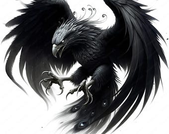 Fire Phoenix Clipart: Fantasy Bird PNG Bundle (Digital Download)